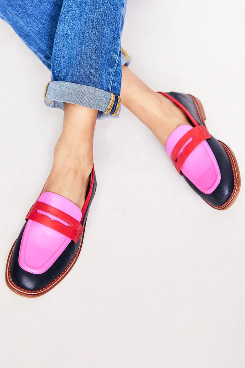 Faius™ | Black Moccasins with Coloured Details