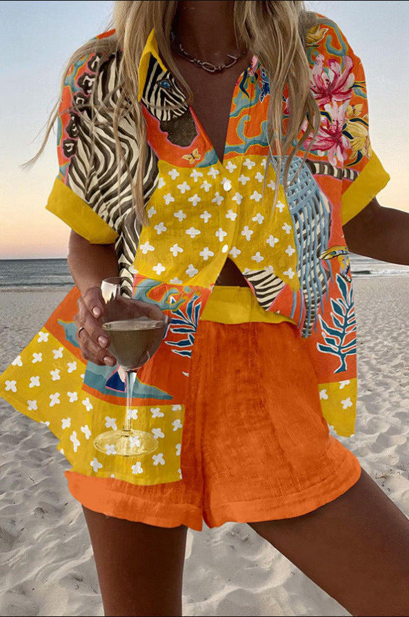 Norellia – Short Summer Suit in Polka Dots