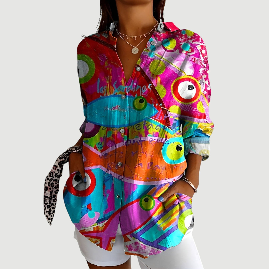 Karla™ | Blouse with Colourful Design