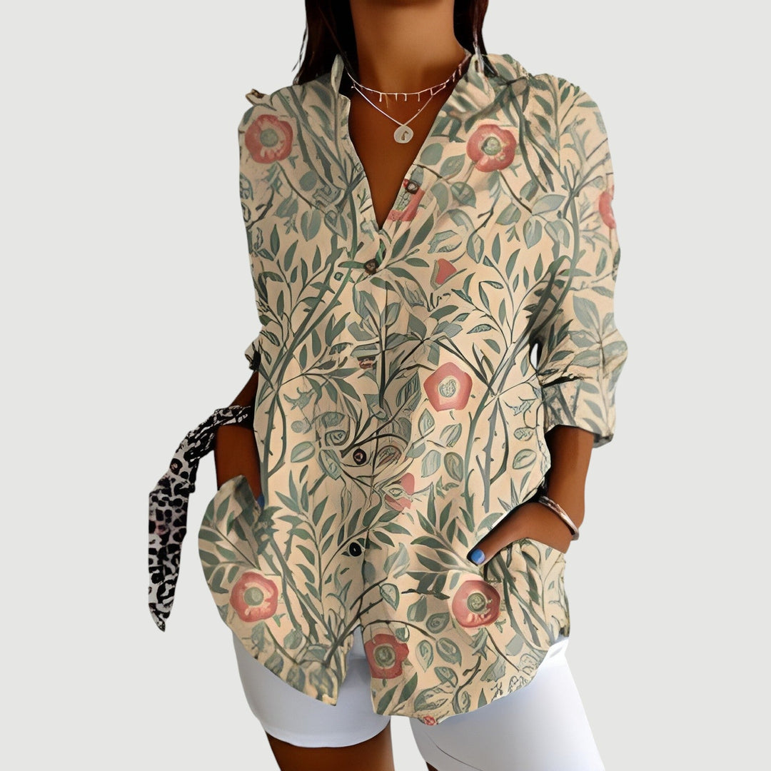 Nora™ | Blouse with Colourful Design