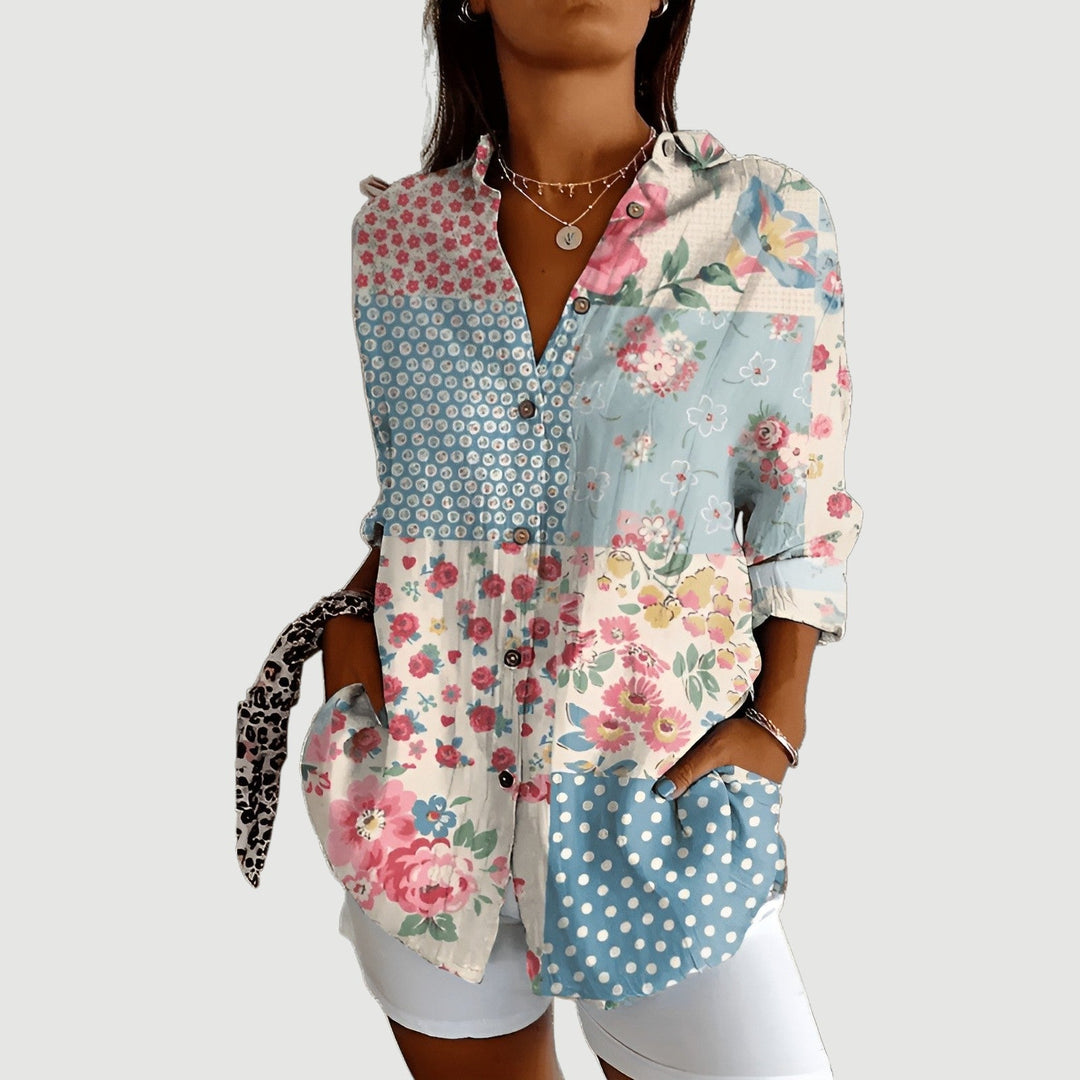 Liv™ | Blouse with Colourful Design