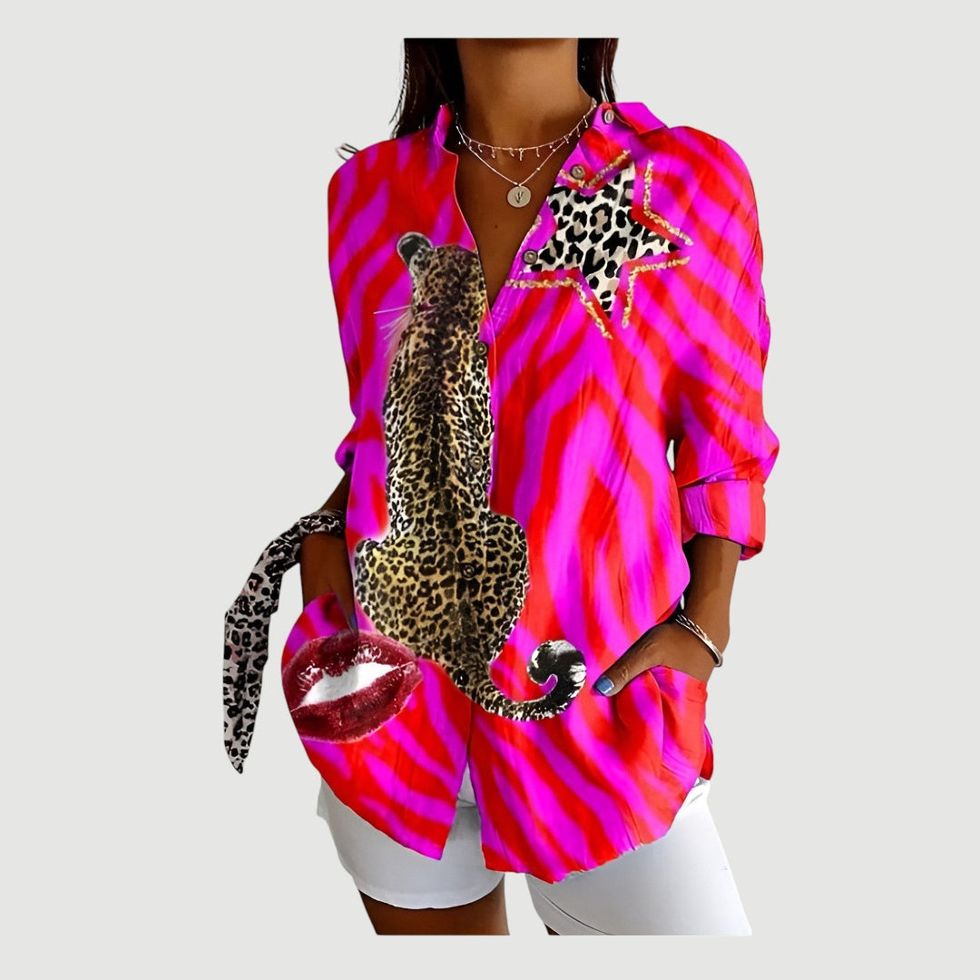 Asta™ | Blouse with Colourful Design