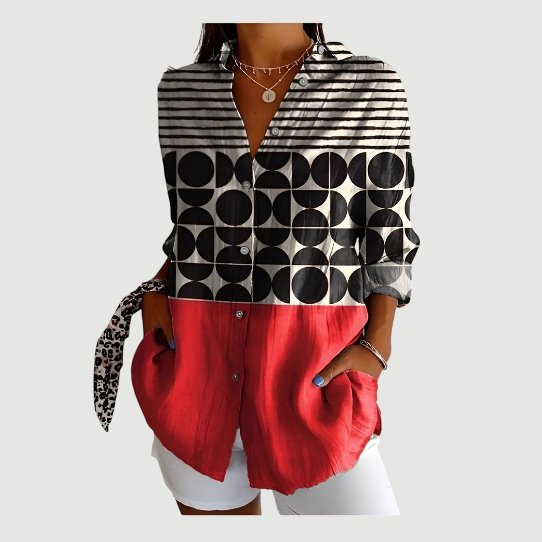 Sigrid™ | Blouse with Colourful Design