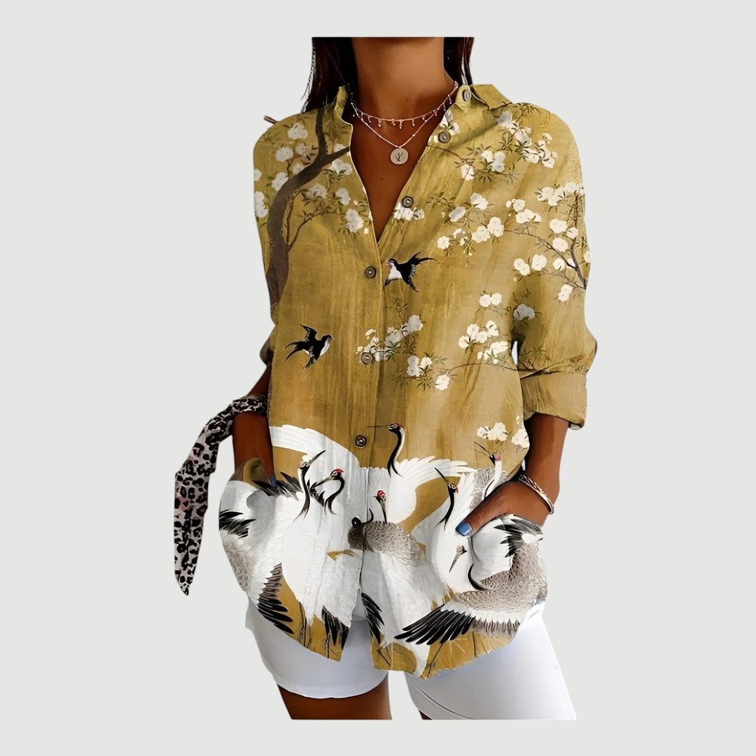 Thyra™ | Blouse with Colourful Design
