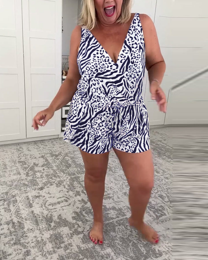 Sanne | Swim Jumpsuit with Summer Print