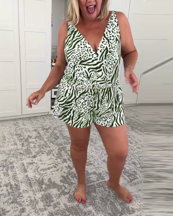 Sanne | Swim Jumpsuit with Summer Print