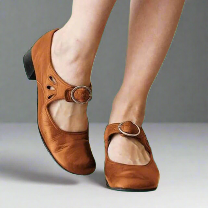 Denisa | Orthopaedic Leather Sandal with Comfortable Wedge Heel