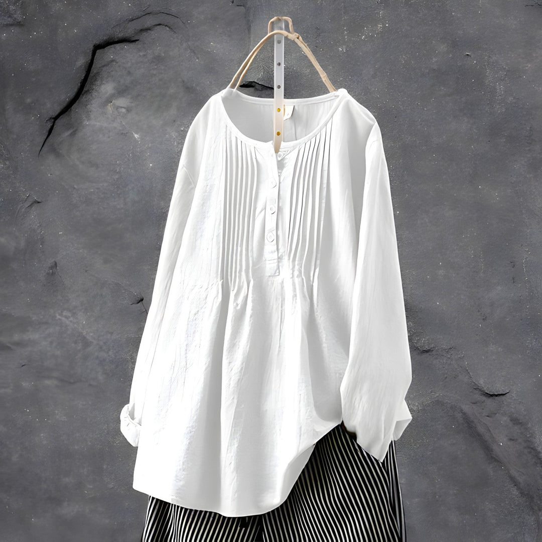 Imogen – Pleated Button Blouse