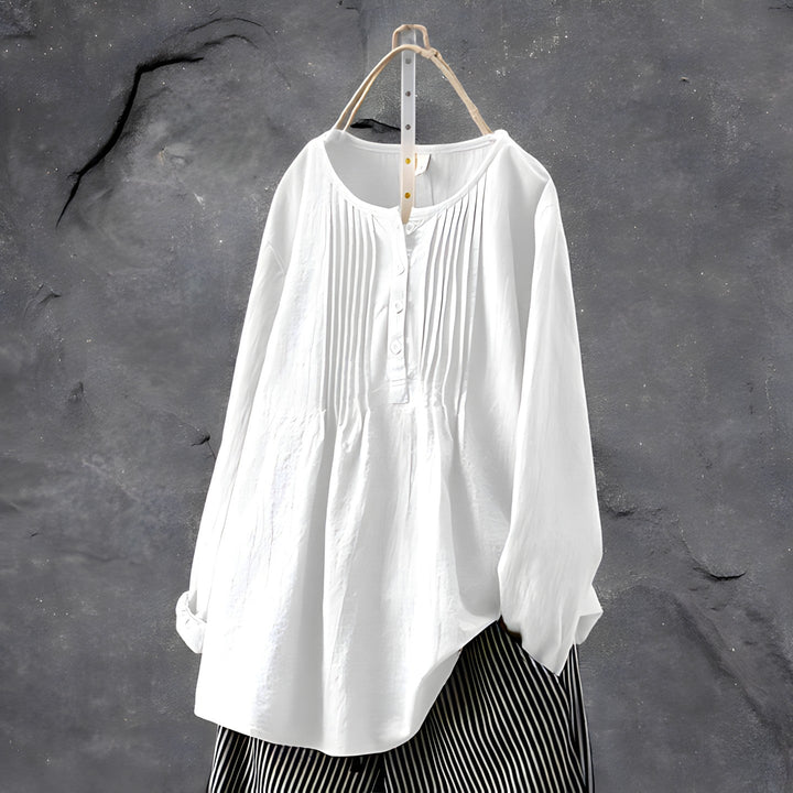 Imogen – Pleated Button Blouse