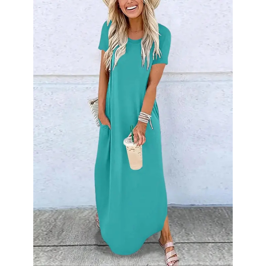 Olivia | Casual Summer Round Neck Maxi Dress