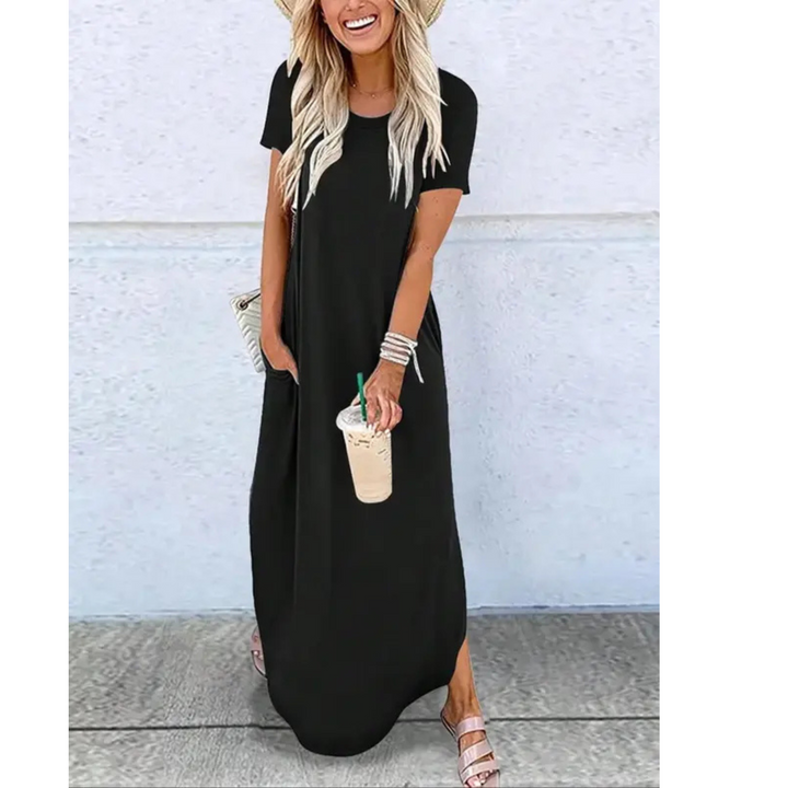 Olivia | Casual Summer Round Neck Maxi Dress