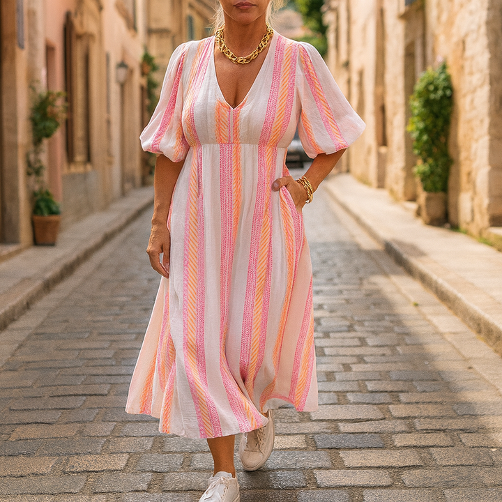 Amelia | V-Neck Summer Maxi Dress