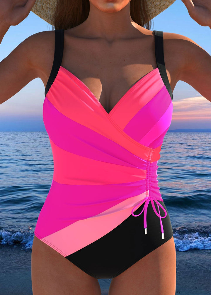 Kaat | Surplice Swimsuit with Colourful Print
