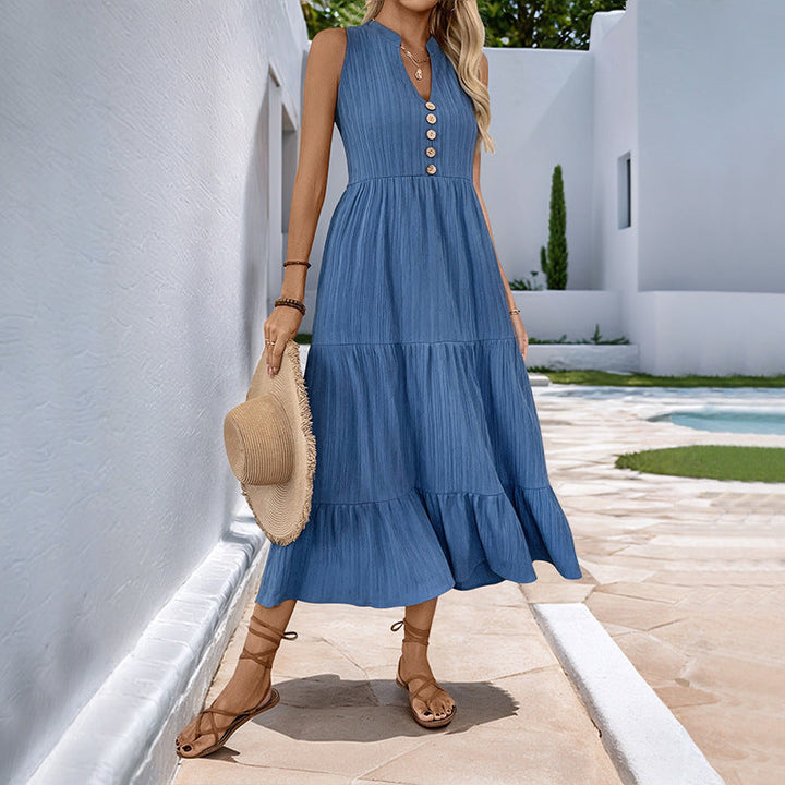 Joyce – Sleeveless Tiered Midi Dress