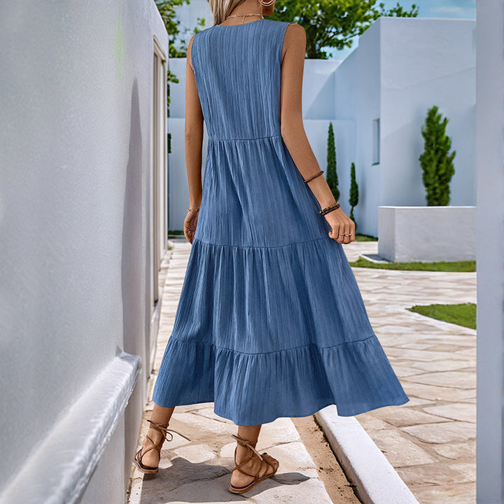 Joyce – Sleeveless Tiered Midi Dress