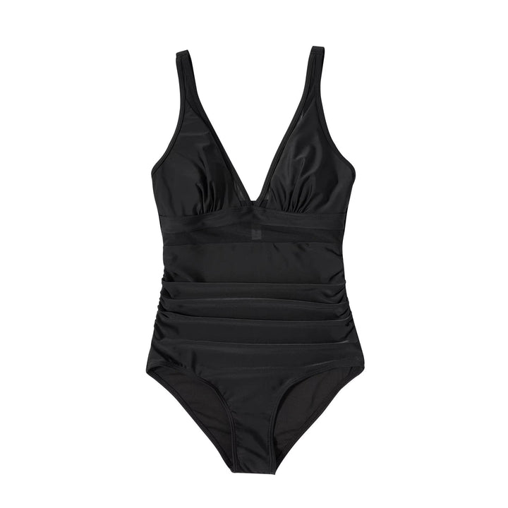 Jennie | Mesh-Detail Shaping Swim Bodysuit