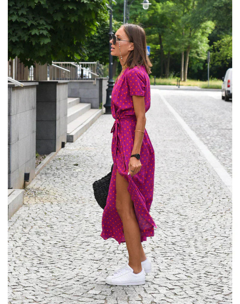 EVA | Elegant Dress with V-Neck and Tummy Coverage