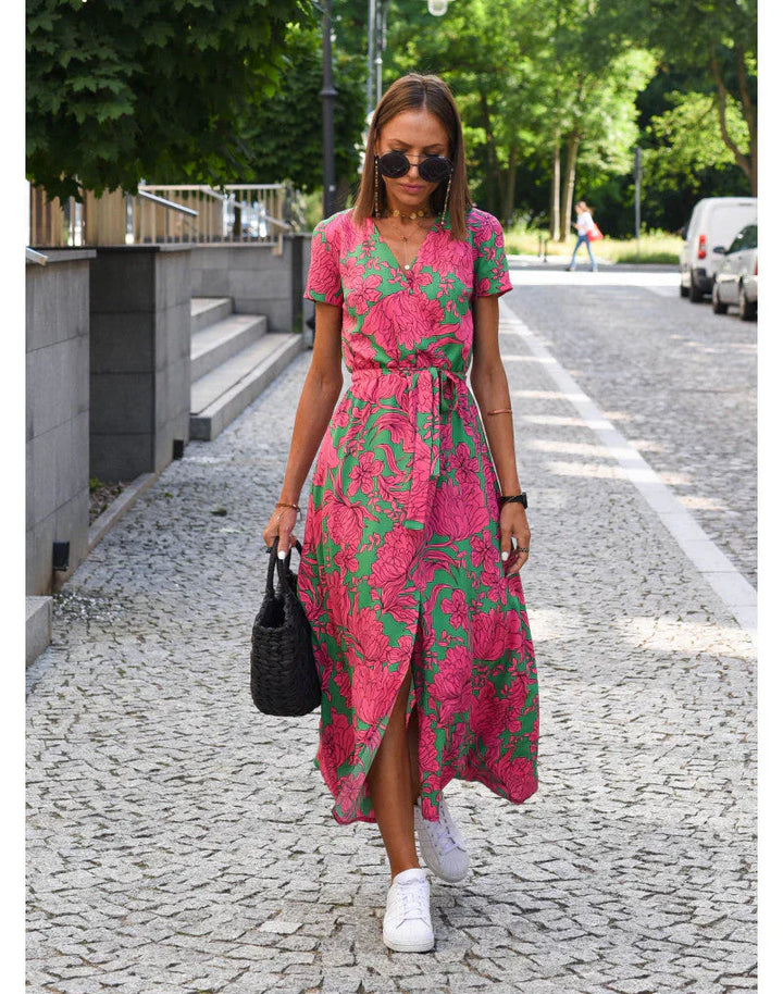 EVA | Elegant Dress with V-Neck and Tummy Coverage