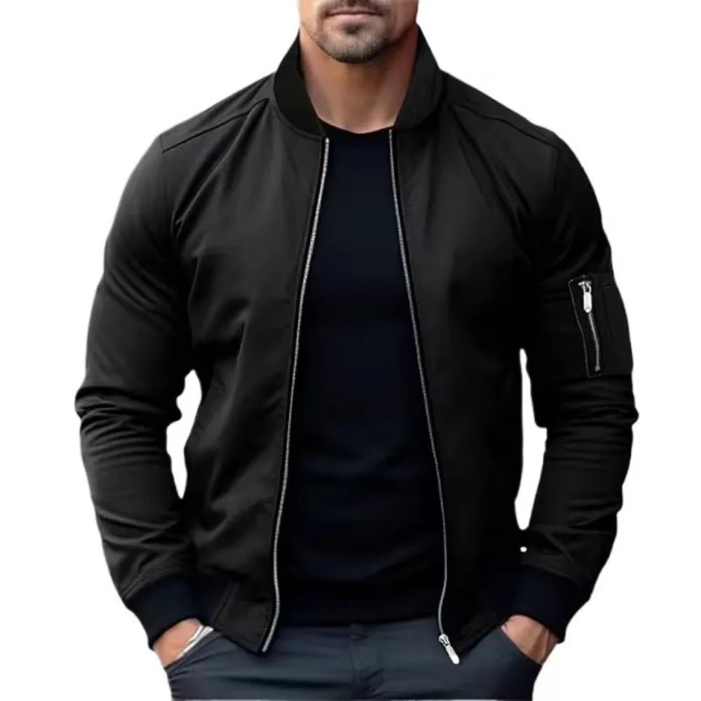 ALVESCO | Men's Bomber Jacket in Solid Design