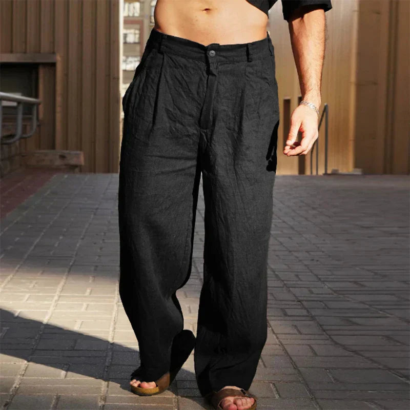 Dario - Wide-Leg Linen Trousers