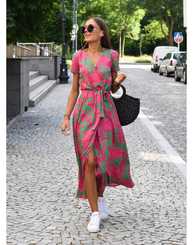 EVA | Elegant Dress with V-Neck and Tummy Coverage