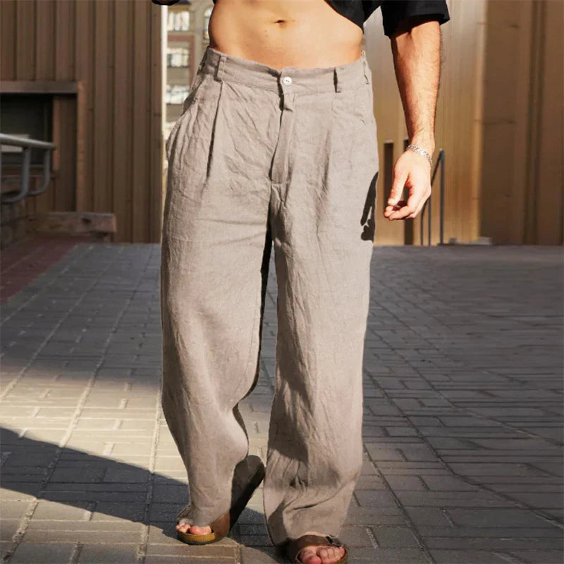 Dario - Wide-Leg Linen Trousers