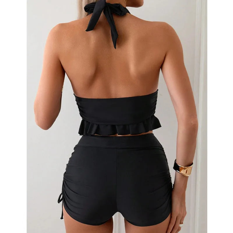 Mira | High-Waisted Tankini with Elegant Halter Top