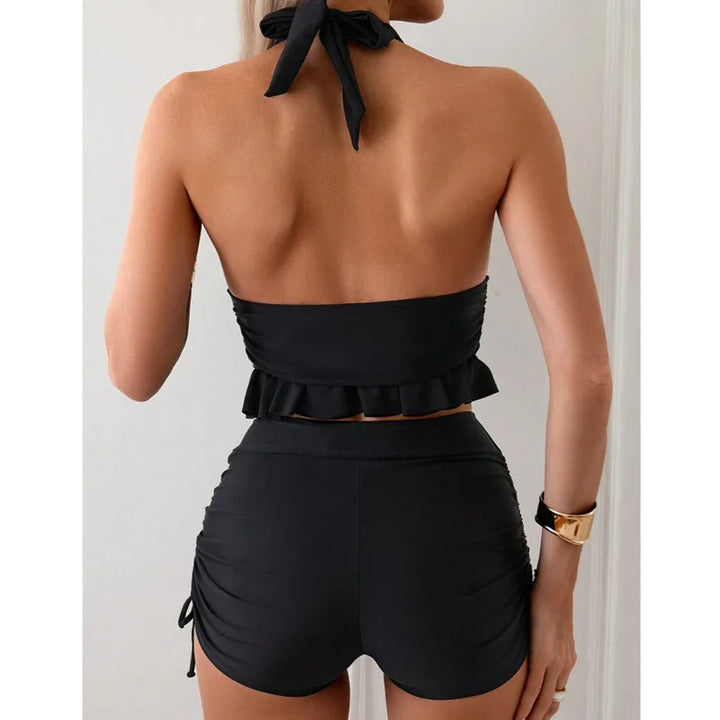 Mira | High-Waisted Tankini with Elegant Halter Top