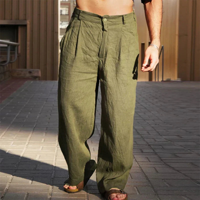 Dario - Wide-Leg Linen Trousers