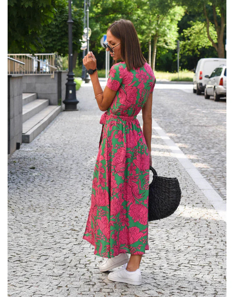 EVA | Elegant Dress with V-Neck and Tummy Coverage