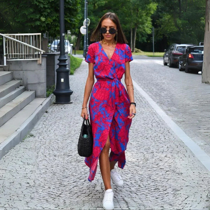 EVA | Elegant Dress with V-Neck and Tummy Coverage