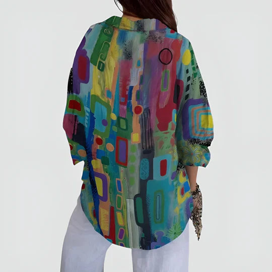 Amalie™ | Blouse with Colourful Design