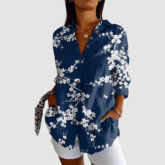 Amalie™ | Blouse with Colourful Design
