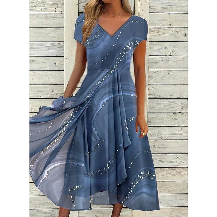 FLORENCE - ELEGANT V-NECK MIDI DRESS