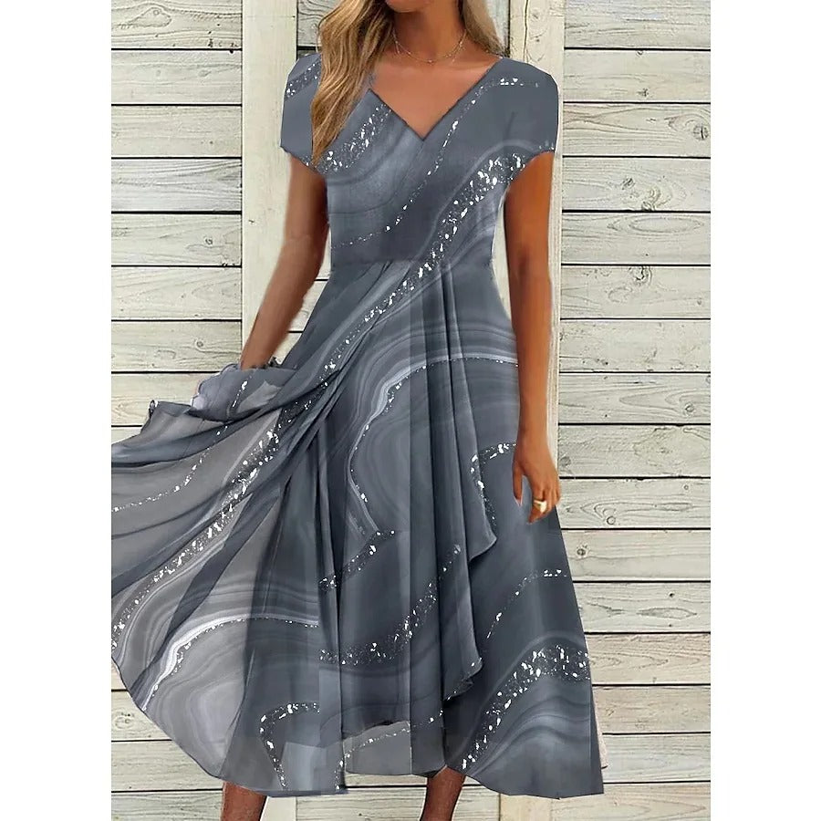 FLORENCE - ELEGANT V-NECK MIDI DRESS
